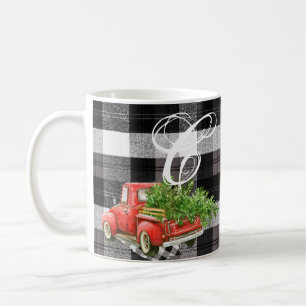 Taza De Café 11 Oz. de Coffee Mug XMAS Camión Baffalo Plaid Chr