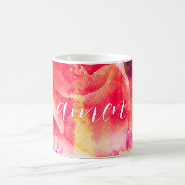 Taza De Café 11 oz Floral AMEN Café Mug (Centro)