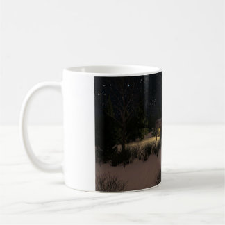 Taza De Café 11 oz mug con la imagen "Winter Cabin"