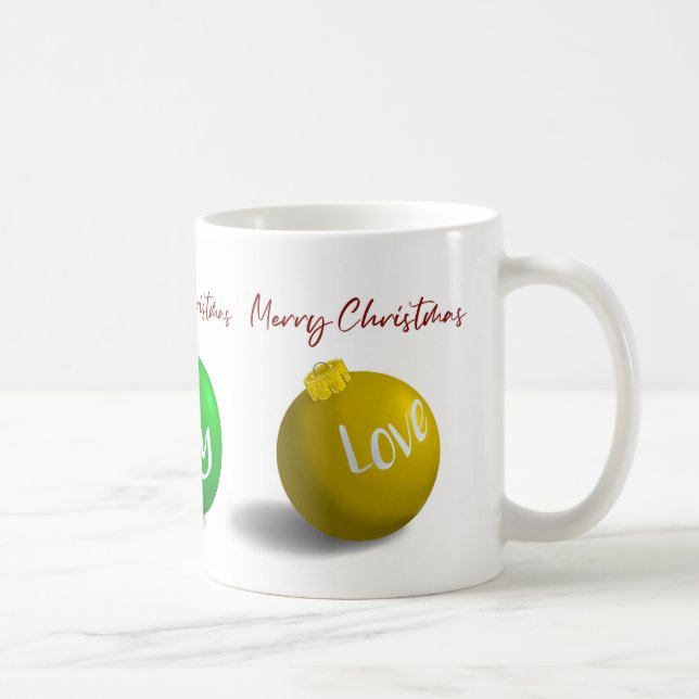 Taza De Café 11 oz Red, Green, Gold ornament mug (Derecha)