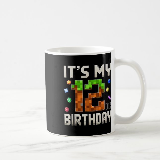 Taza De Café 12.º cumpleaños 12 años Gamer Pixel (Derecha)