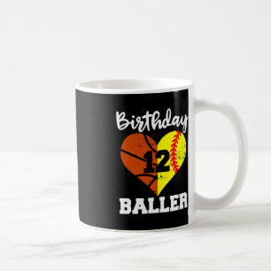 Taza De Café 12.º Fun Baller de Cumpleaños Banda de Softball de