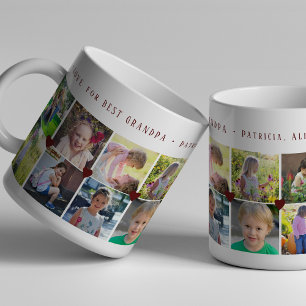 Taza De Café 12 collage de fotos AMOR para el MEJOR ABUELO burd