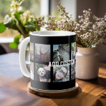 Taza De Café 12 Collage de fotos con fondo negro<br><div class="desc">Añade tus fotos favoritas a esta plantilla divertida. Puedes usar fotos de Instagram o cualquier foto para esta cuadrícula.</div>