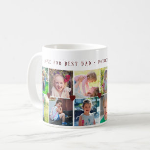 Taza De Café 12 collage de fotos LOVE for BEST DAD burgundy scr