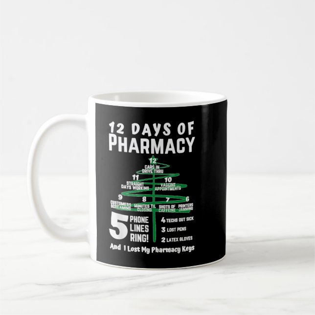 Taza De Café 12 days of pharmacy christmas pharmacy pharmacy ch (Izquierda)