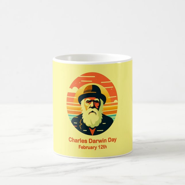 Taza De Café 12 de febrero Día de Charles Darwin (Centro)