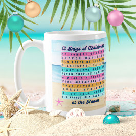 Taza De Café 12 días de Navidades en la playa tropical