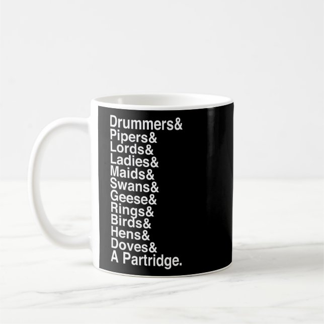 Taza De Café 12 Días De Navidades Helvetica List (Izquierda)