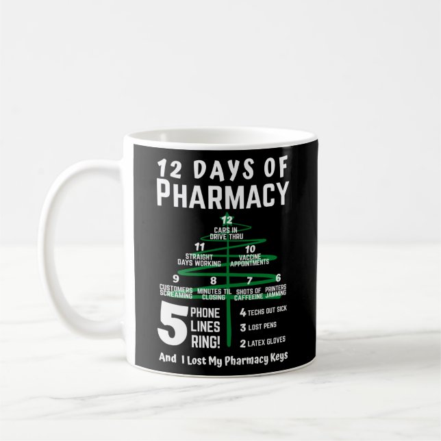 Taza De Café 12 Días Del Farmacéutico Farmacéutico (Izquierda)