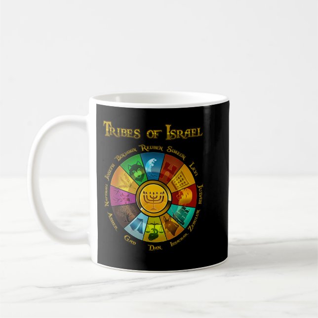 Taza De Café 12 Doce Tribus De Israel Judío Judío Israelí (Izquierda)