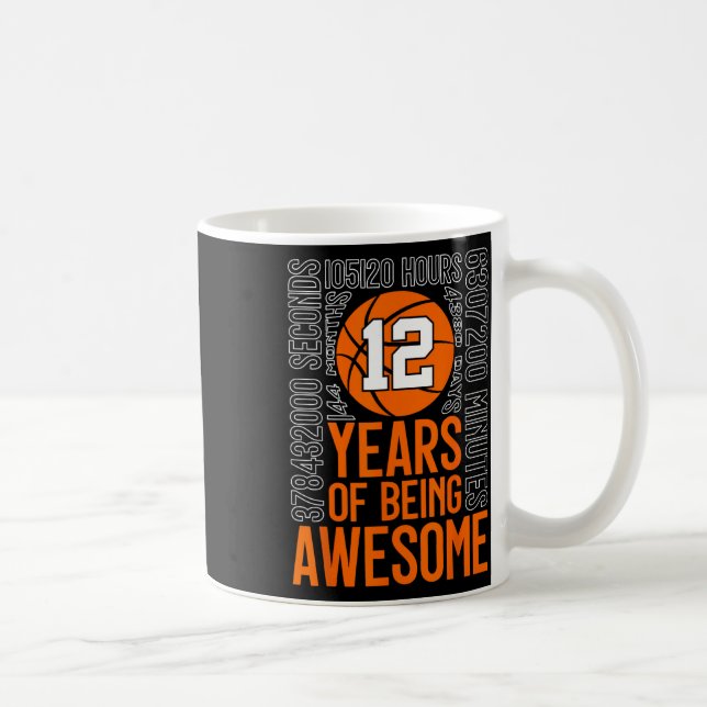 Taza De Café 12 Years Of Being Awesome Sketll 12th Birthday  (Derecha)