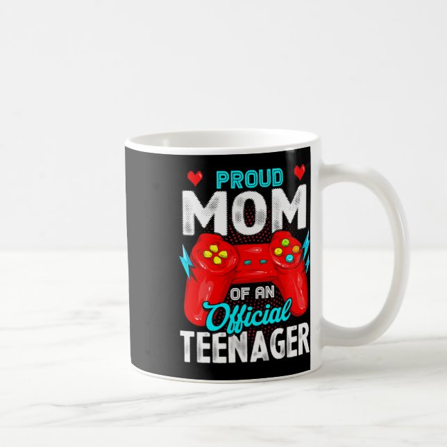 Taza De Café 13.º cumpleaños Orgullosa Mamá Oficial adolescente (Derecha)