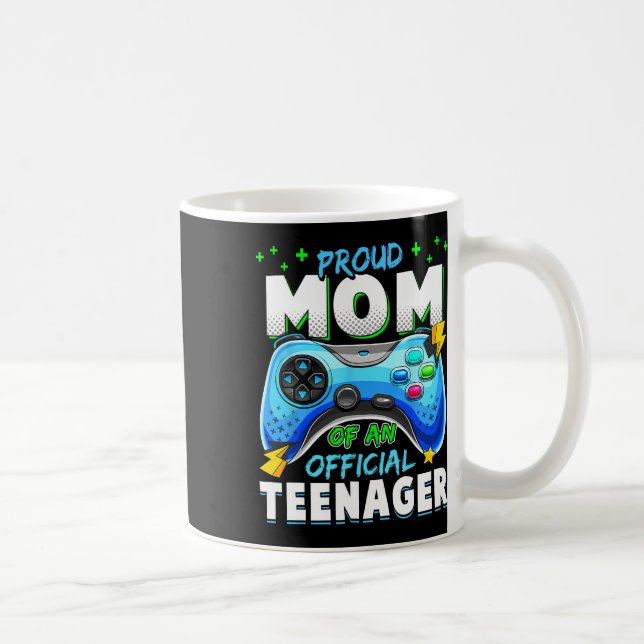 Taza De Café 13.º cumpleaños Orgullosa Mamá Oficial adolescente (Derecha)