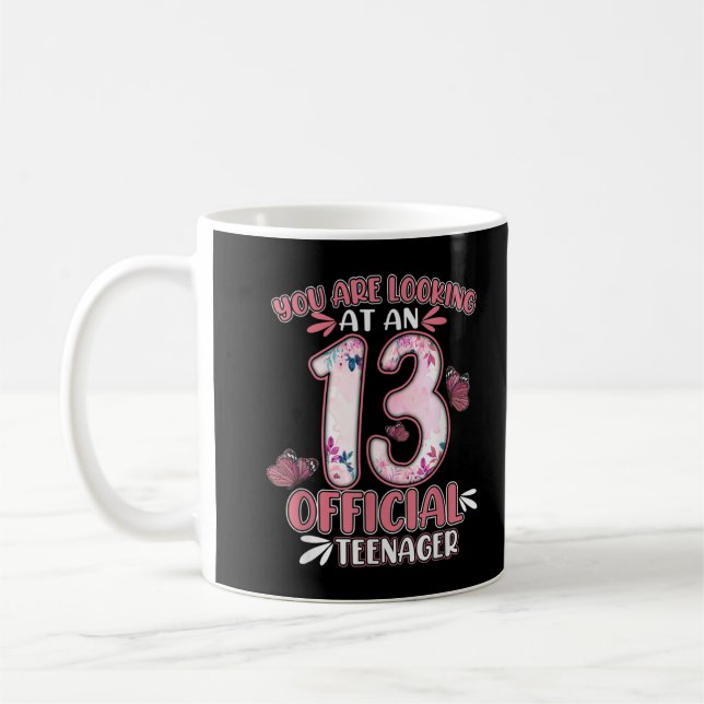 Taza De Café 13th Birthday Gift 13 Year Old Official Teenager B (Izquierda)
