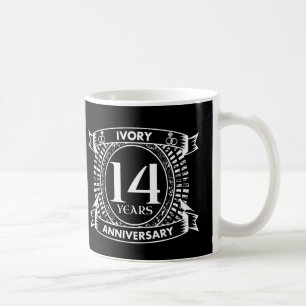 Taza De Café 14º aniversario de boda de marfil