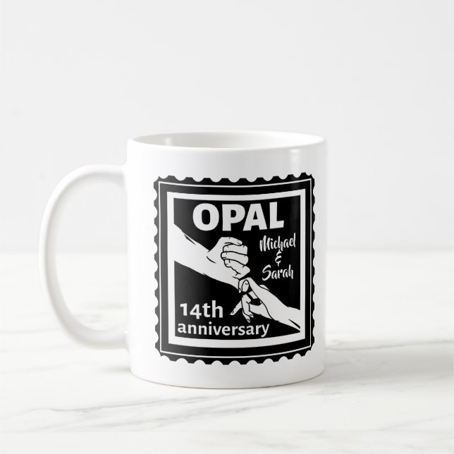 Taza De Café 14° aniversario de boda Opal tradicional (Izquierda)