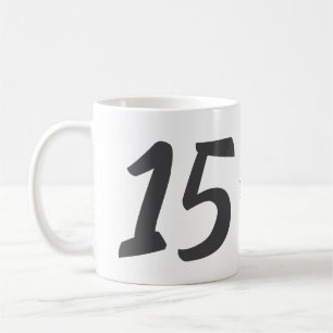 Taza De Café 15º cumpleaños añadir nombre fecha año negro plant