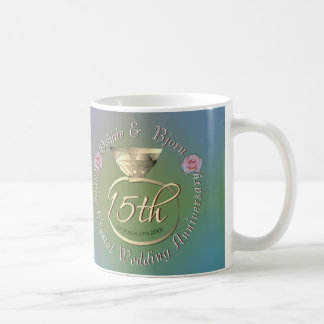 Taza De Café 15° aniversario de Crystal Boda Coffee Mug