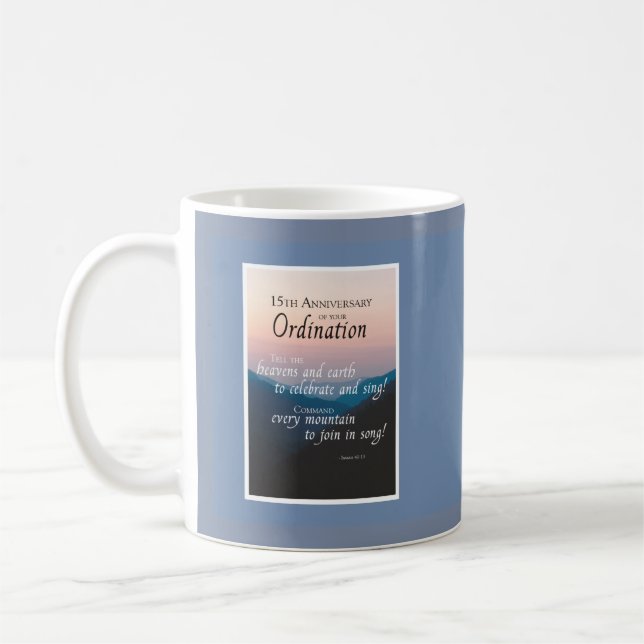 Taza De Café 15 Aniversario de la Ordenación Felicitaciones (Izquierda)