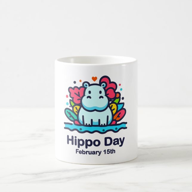 Taza De Café 15 de febrero Día de Hippo (Centro)