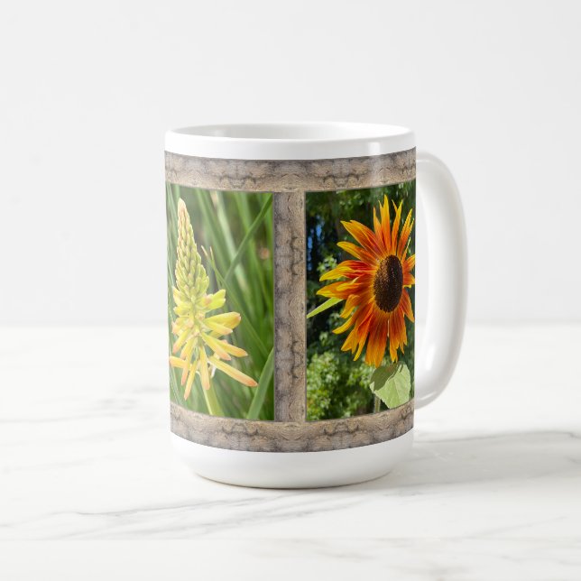 Taza De Café 15 oz. de Café Mug con girasoles (Anverso derecho)