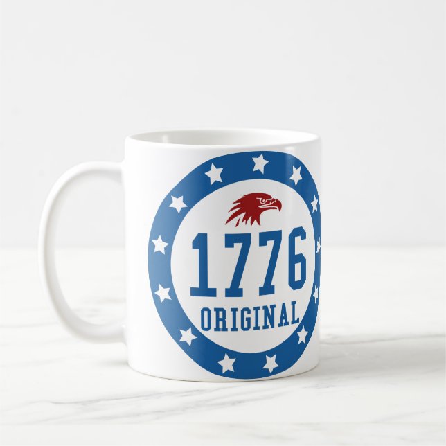 Taza De Café 1776 Original 4 July Badge (Izquierda)