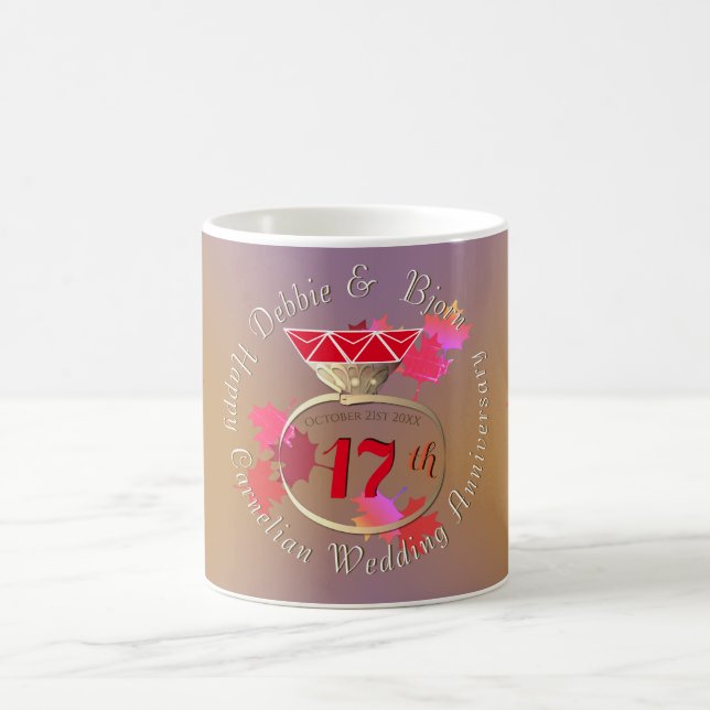Taza De Café 17.º Aniversario Boda Carnelian Ring (Centro)