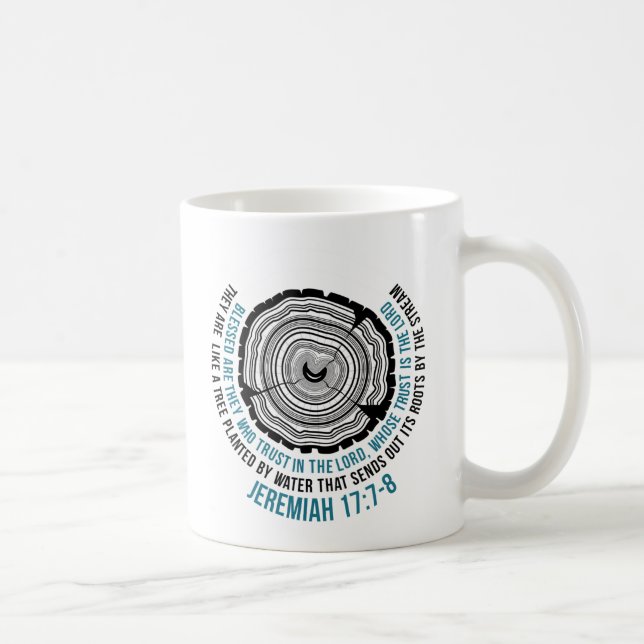 Taza De Café 17:7 de Jeremiah - 8 anillos de árbol (Derecha)