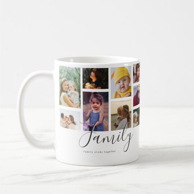 Taza De Café 18 Collage de fotos Cute Family Love Memory Coffee (Izquierda)