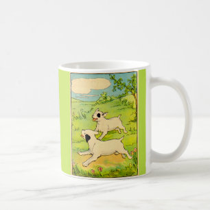 Taza De Café 1914 dos perros corriendo