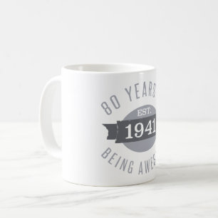 Taza De Café 1941 Fantástico cumpleaños número 80