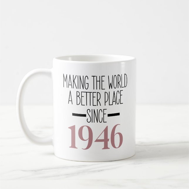 Taza De Café 1946 Birthday 80 80th Years Old Gifts Women Mom (Izquierda)