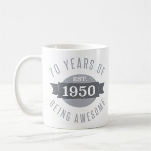 Taza De Café 1950 70 cumpleaños increíble para los hombres