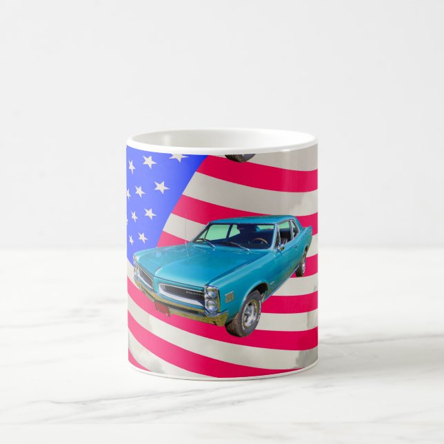 Taza De Café 1966 Pontiac Le Mans y bandera americana (Centro)