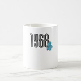 Taza De Café 1968 Hippie Peace Sign Flower Power Aqua