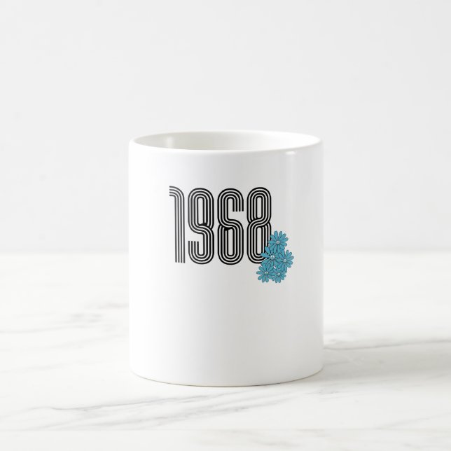 Taza De Café 1968 Hippie Peace Sign Flower Power Aqua (Centro)