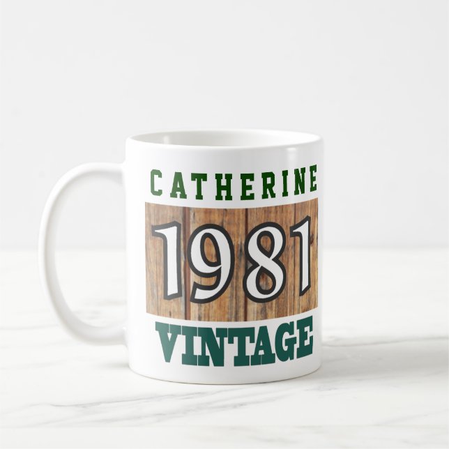 Taza De Café 1981 Año de nacimiento - Celebración de cumpleaños (Izquierda)
