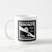 19.º aniversario boda de mano