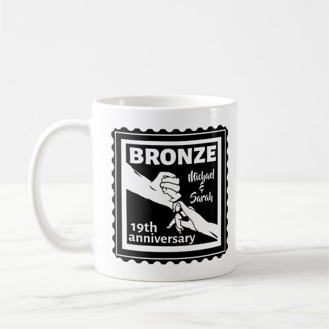 Taza De Café 19.º aniversario boda de mano (Izquierda)