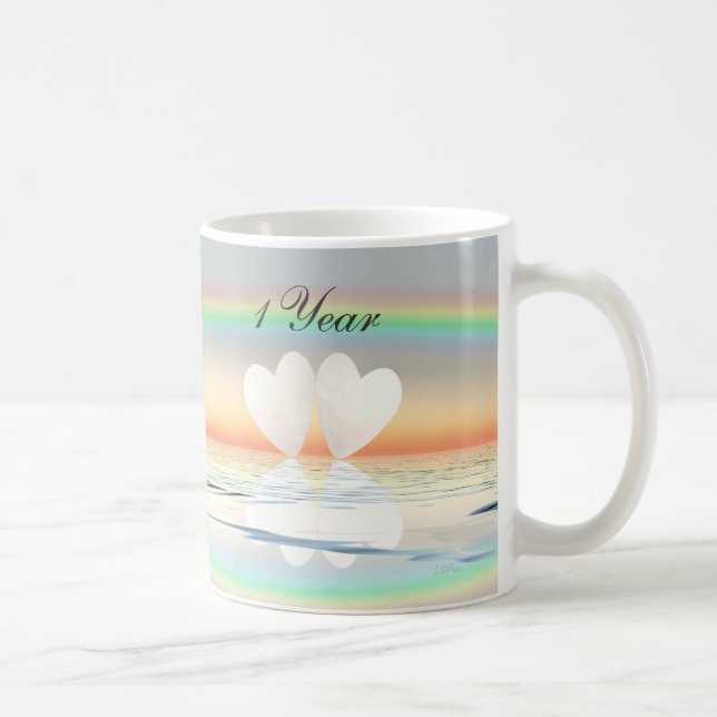 Taza De Café 1.ᵉʳ Corazón de papel de aniversario (Derecha)
