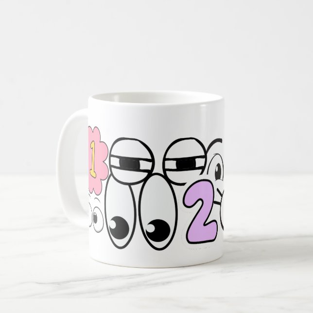 Taza De Café 1,2,3 todos los ojos en mí profesor Mug (Anverso izquierdo)