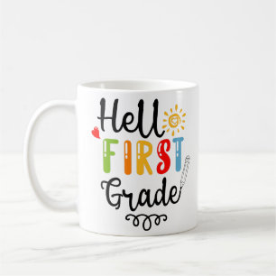 Taza De Café 1/2- Camiseta de primer grado, estudiante de prime