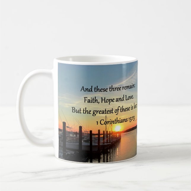 TAZA DE CAFÉ 1 CORINTHIANS 13 SUNSET DISEÑN (Izquierda)