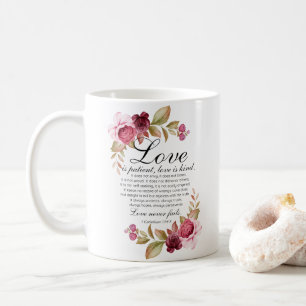 Taza De Café 1 Corintios 13:4-8 El amor es la bíblica floral de