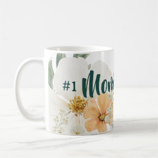 Taza De Café #1 Mom Mothers Day Mug.  Elegant Spring Floral