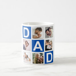 Taza De Café 1 Papá 6 Collage de fotos Feliz Día del Padre Azul