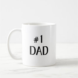 Taza De Café #1 Papá Arte de Texto Minimalista en Negrita