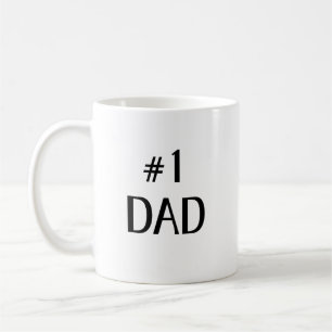 Taza De Café #1 Papá Arte de Texto Minimalista en Negrita