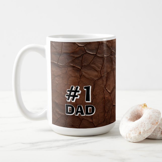 Taza De Café #1 Papá de cuero (Con donut)
